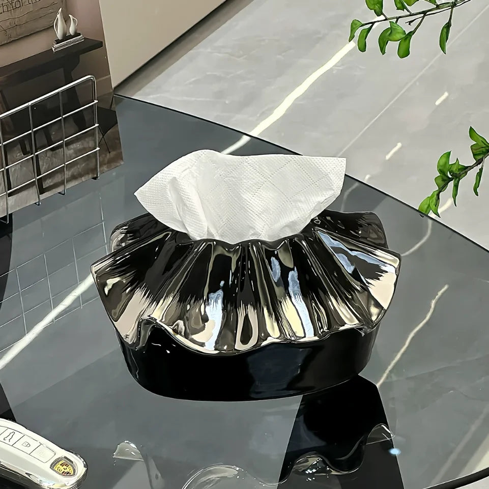 Light Luxury Ceramic Handbag Tissue Box, Living Room Household Paper Box, Creative Tissue Storage Design
