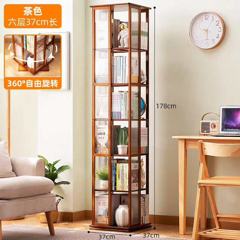 Rotational Bookshelf Organizers Home Storage Shelves Furniture Living Room Shelf Bookcases Librero Organizador Estanteria