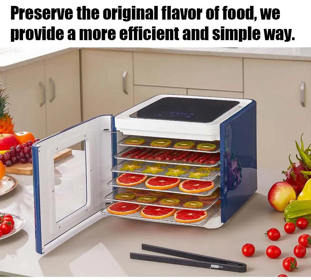 BioloMix 6 Trays Food Dehydrator with LED Touch Control,Digital Temperature and Time,Dryer for Fruit Vegetable Meat Beef Jerky