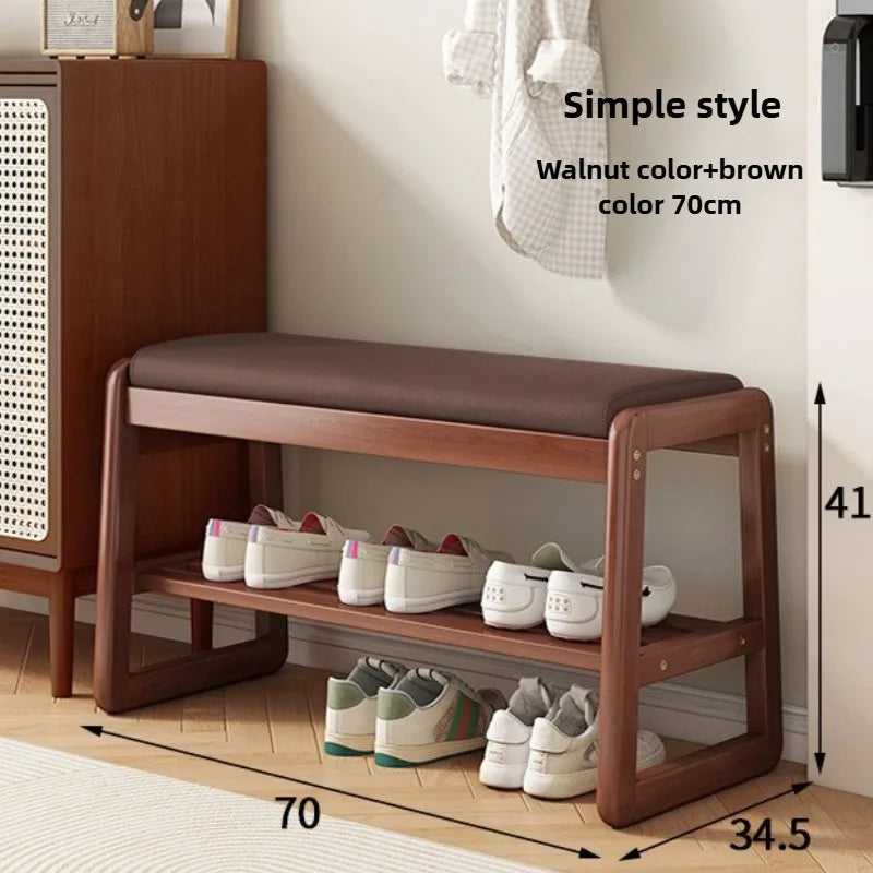 New Chinese style shoe changing stool with seating at the entrance, entrance door, shoe rack, entrance hall, household soft bag,