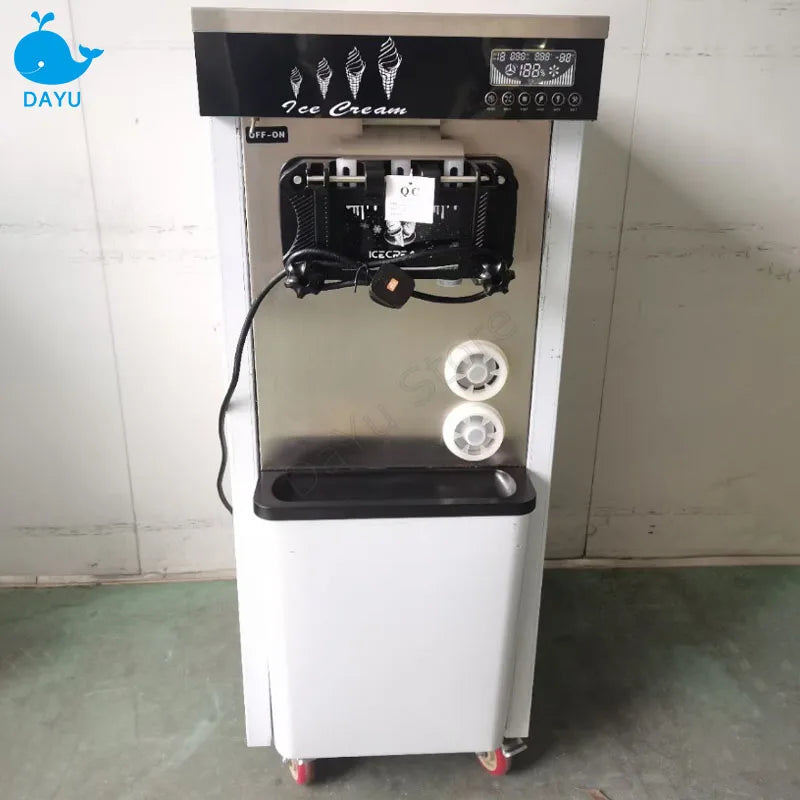 Commercial Soft ice cream machine With Puffing Three Flavors GQ618 Freeze Equipments Vertical  Sweet Cone Maker