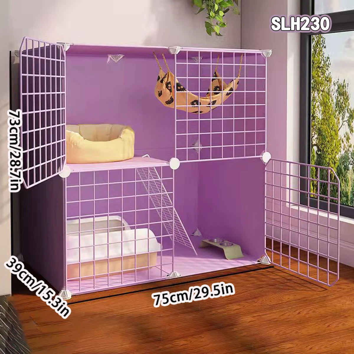 Cat cage Home Villa Cattery indoor large free space Cat House Small double deck cat house cat cat nest