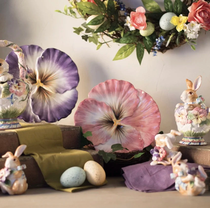 American Hand-painted Ceramic Dinner Set Rabbit Teapot Coffee Cup Plates for Enchanting Garden Afternoon TeaVintage Tableware