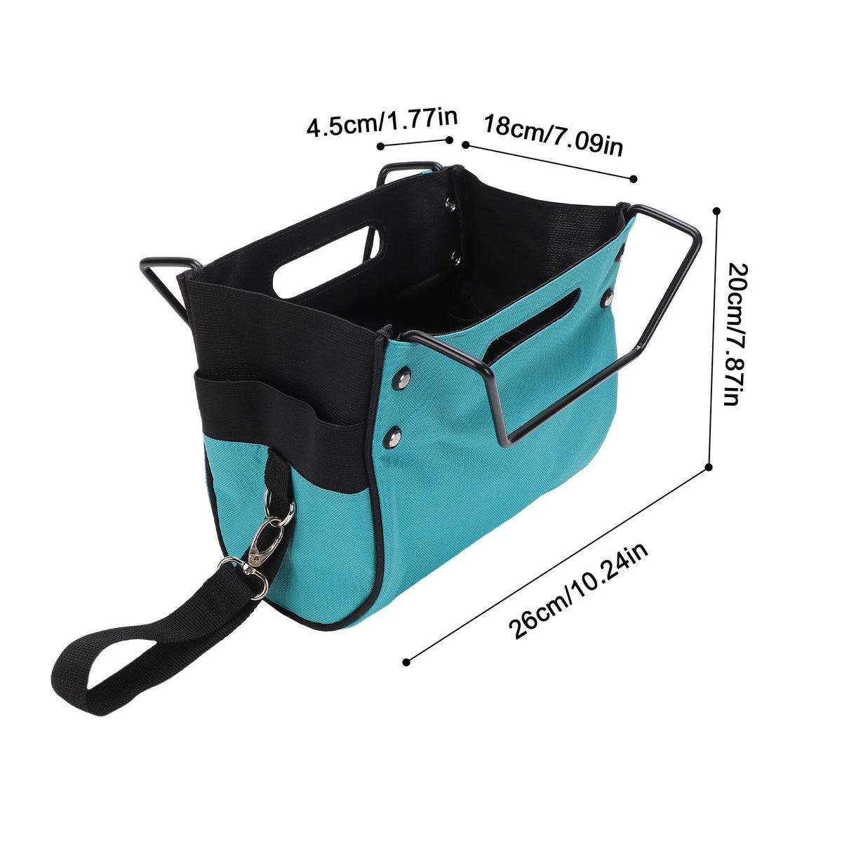 Ladder Tool Pouch for Step Ladders, 600D Oxford Fabric Organizer Bag with Multiple Pockets, Hammer Loop, Quick-Release Buckle
