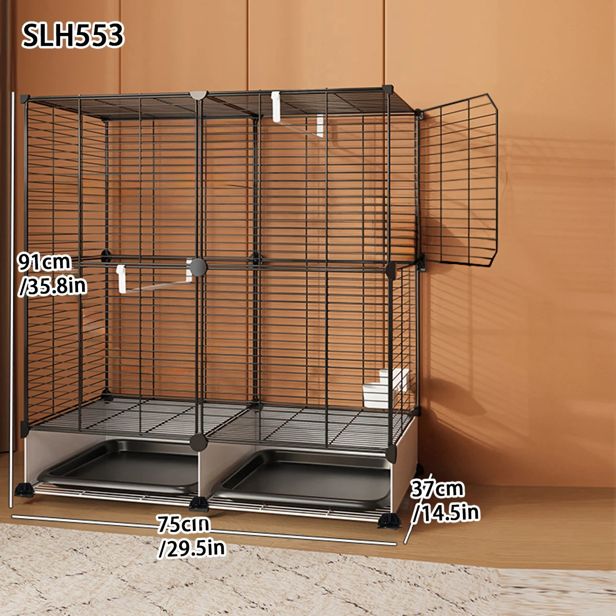 Bird Cage Household Large Tiger Skin Cockatiel Luxury House Splash-Proof New Small Thrush Dadan Myna Black Iron Bird Cage