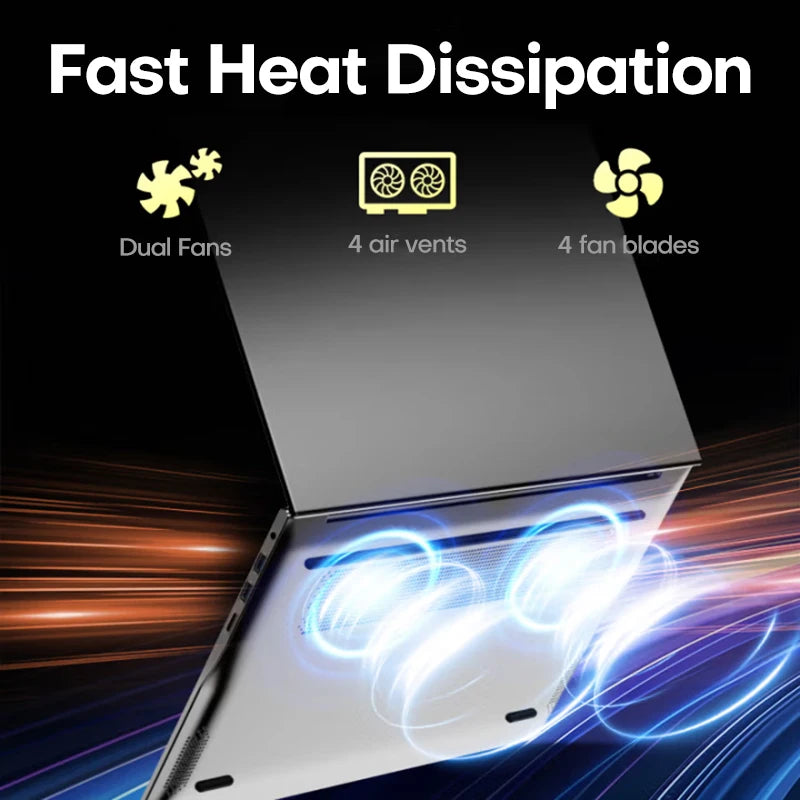 17.3" Computer Laptop intel Celeron N5095 16GB DDR4 1TB SSD Windows 11 Fingerprint Office Laptops Notebook Computer Portable PC