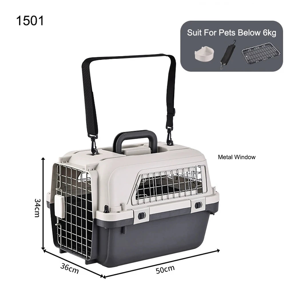 33 Inches Big Dogs Crates Airline-Friendly Home Travel Durable Plastic Pet Carrier Big Dog Kennel Portable Dogs Flight Carrier
