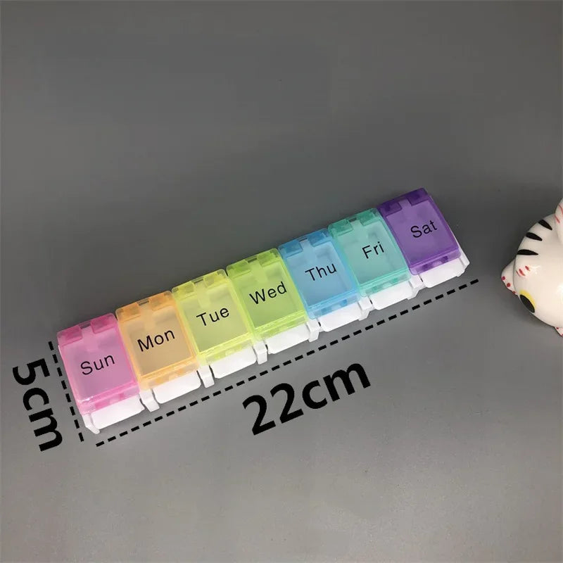 7 Days Weekly Pills Box Tablet Holder Storage Case Medicine Drug Container Mini 14/7 Cells Pill Box Tablet Storage Box Organizer