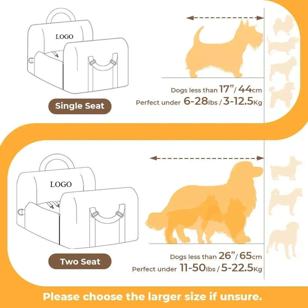 Removable Luxury Dog Beds Kennel Waterproof Pet Car Seat Bed  Pet Kennel  for Small Large Dog Mat Travel Safety Dog Car Seat