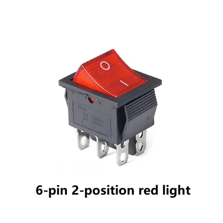 New KCD4 16A 250VAC 20A 125VAC Boat Type Rocker Switch 4/6 Pin 2/3 Positions with Black Red, Green, Blue and Yellow Lights