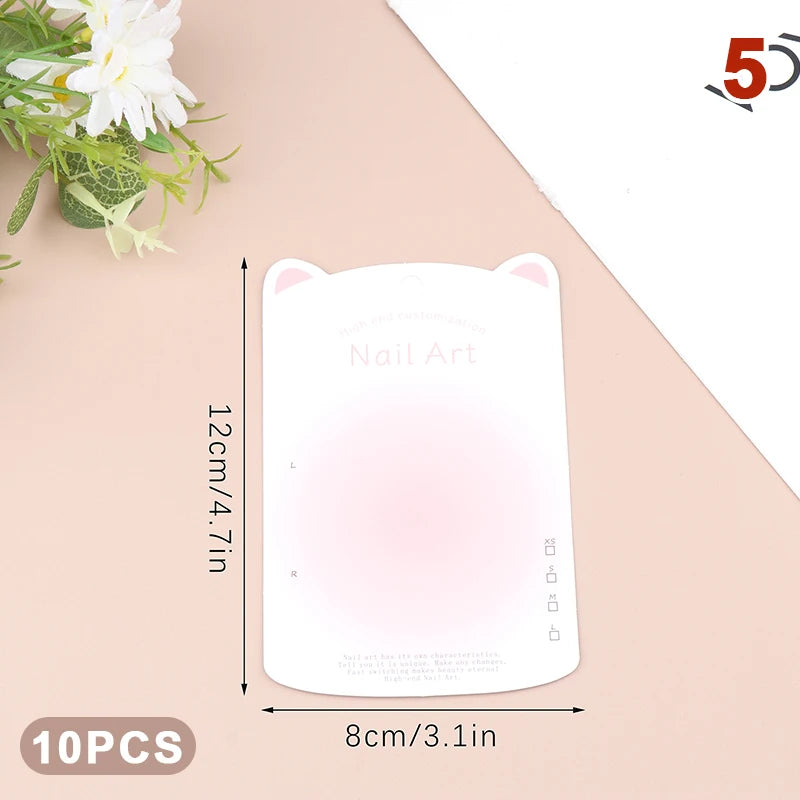 10PCS Press-On Nail Packaging Display Handmade False Design Swatch Show Card Manicure Sample Salon