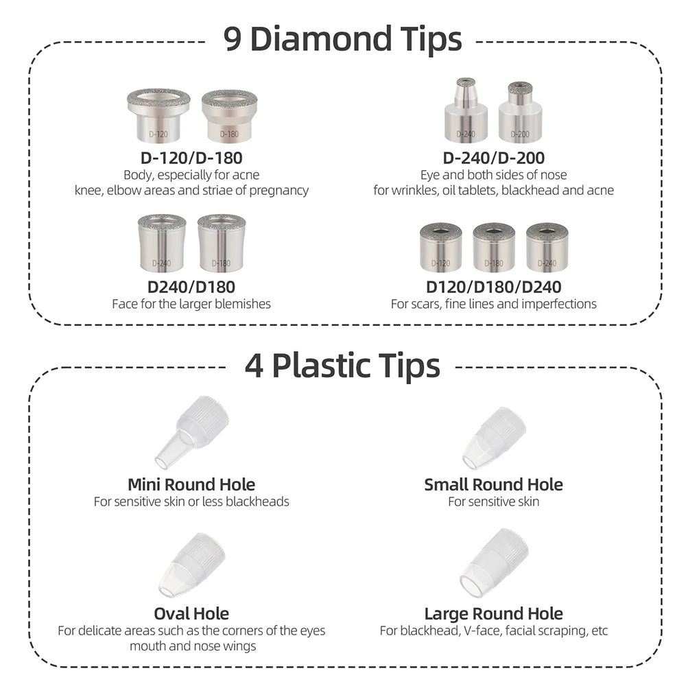 3 in 1 Diamond Microdermabrasion Dermabrasion Machine for Facial Blackhead Removal Acne Skin Care Water Spray Exfoliation Device