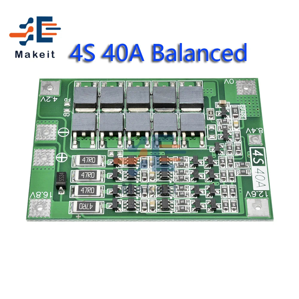 Equalizer 18650 Li-ion Lithium Battery Charger Protection Board Smart BMS 3S/4S 12V/24V 6A/10A/20A/25A/40A/60A With Balancers