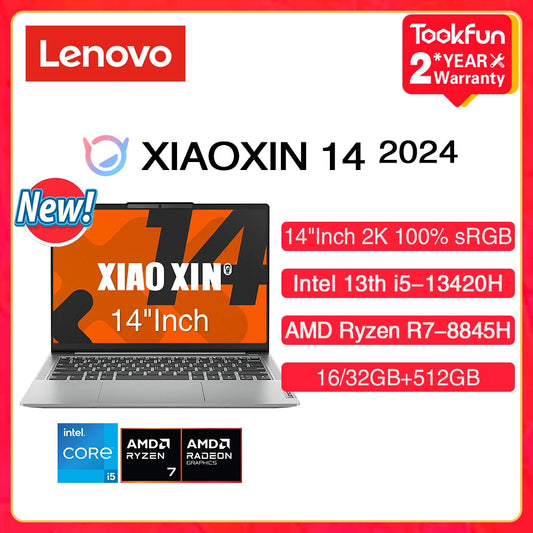 Lenovo XIAOXIN 14 (IdeaPad Slim 5) 2024 Laptop AMD Ryzen R7-8845H Intel Core i5-13420H 16GB 32GB 512GB 14" Inch FHD Computer PC