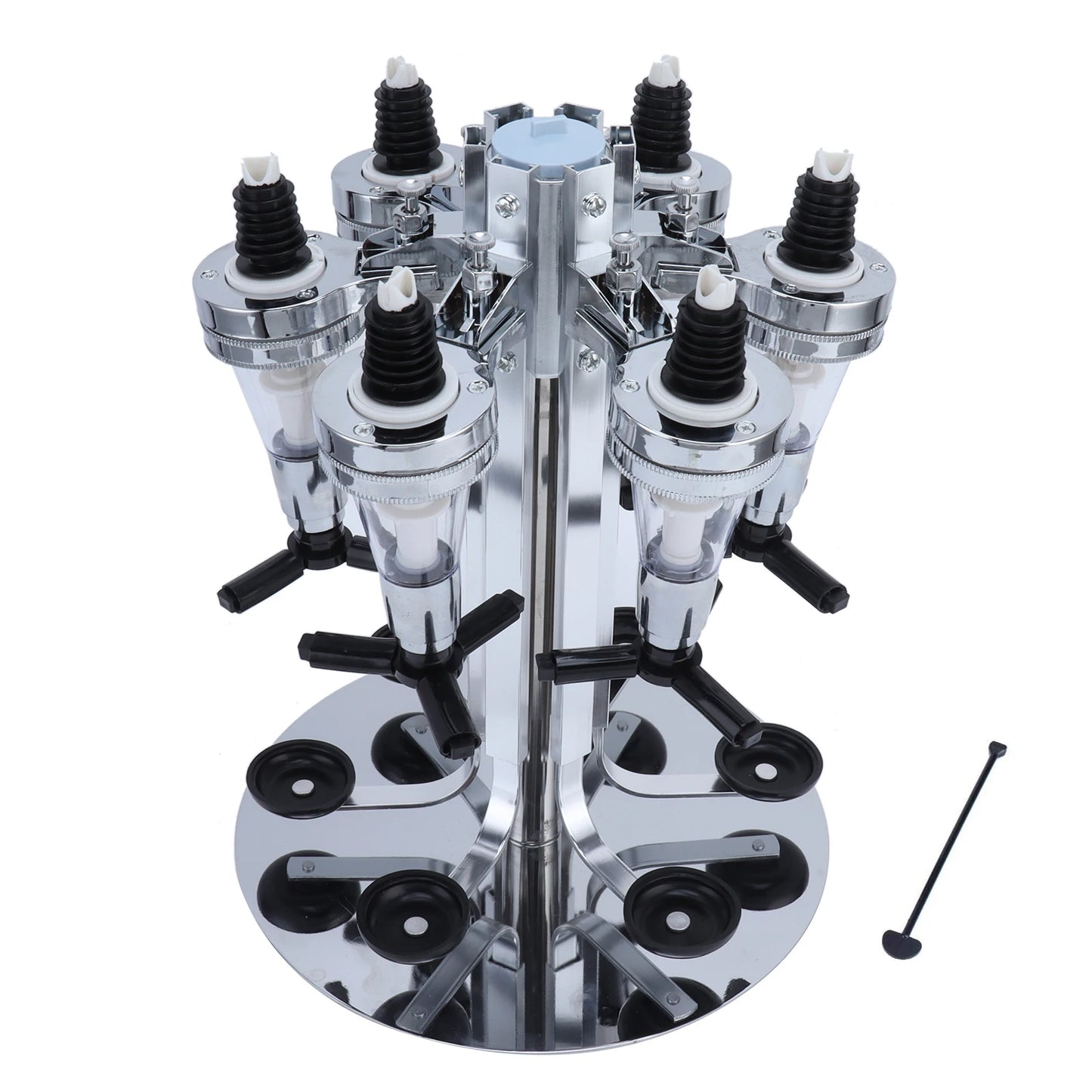 Rotating 6 Bottle Stand Optic Dispenser Drinks Wine Steel Bar Butler Wall Mounted Drink Dispenser Kitchen Supplies