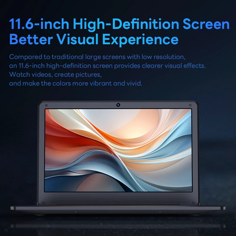 BYONE Cheap Laptops 11.6 Inch Intel N3350 6GB RAM 64G Expandable 128G SSD Wifi Office Study Portable Ultraslim Notebook Computer