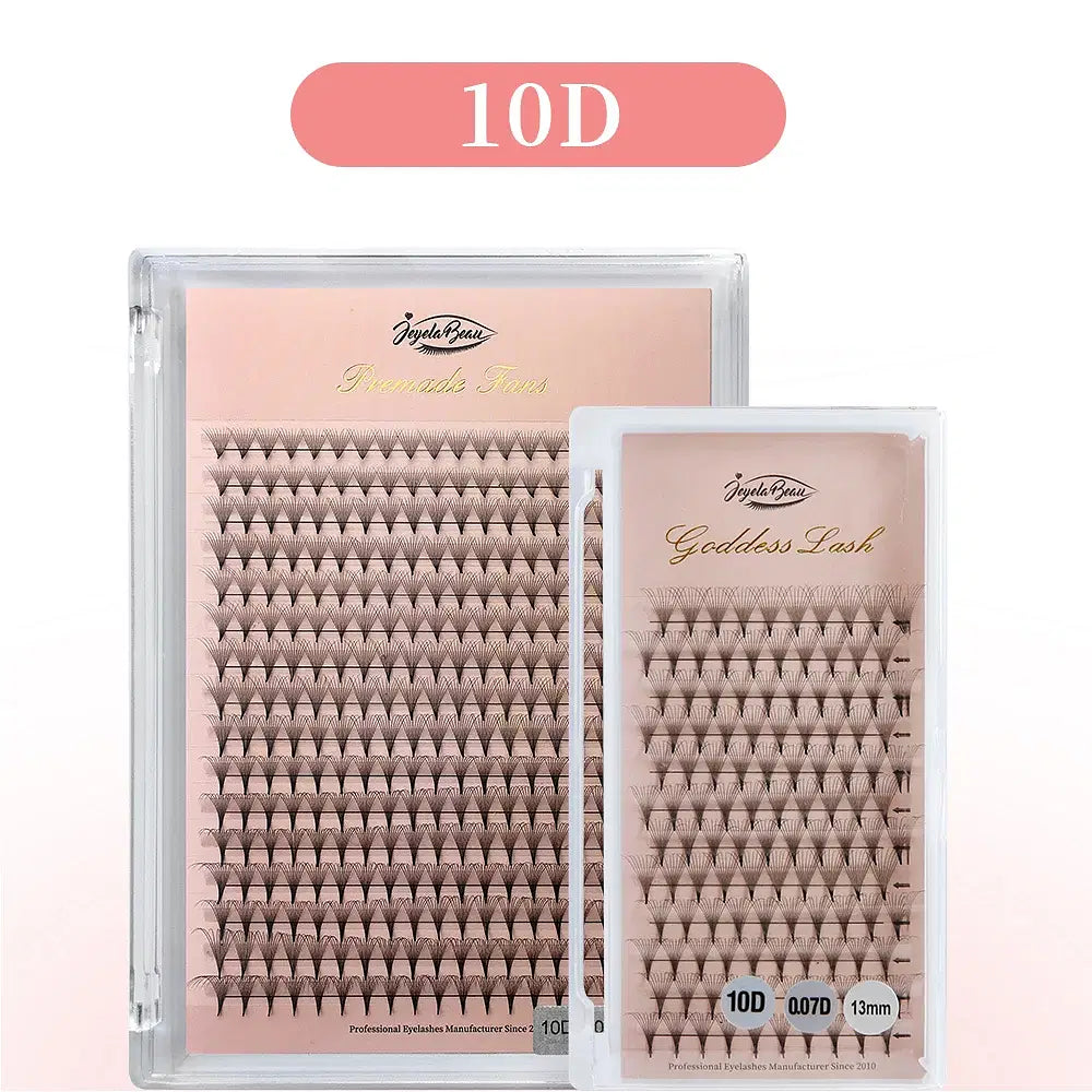 Color: Dark Green, Curl: D, Thickness: 0.07mm, Length: 13mm, Ships From: CHINA - Goddess Premade Volume Fans 5D 6D 10D 12D 14D 16D 20D  Individual Lashes Extension Pointy Stem Russian Volume Fans 120/320 fans