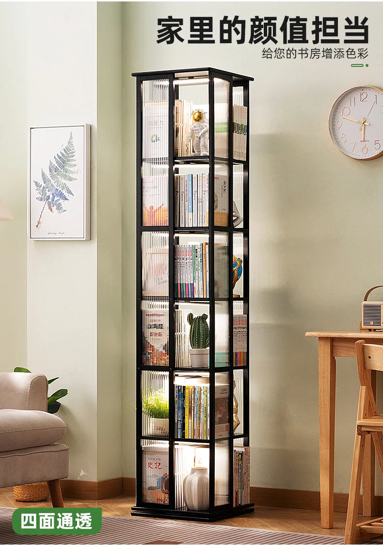 Rotational Bookshelf Organizers Home Storage Shelves Furniture Living Room Shelf Bookcases Librero Organizador Estanteria