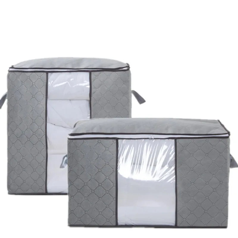 Non-woven Portable Clothes Storage Bag Organizer Folding Closet Organizer for Pillow Quilt Blanket Bedding