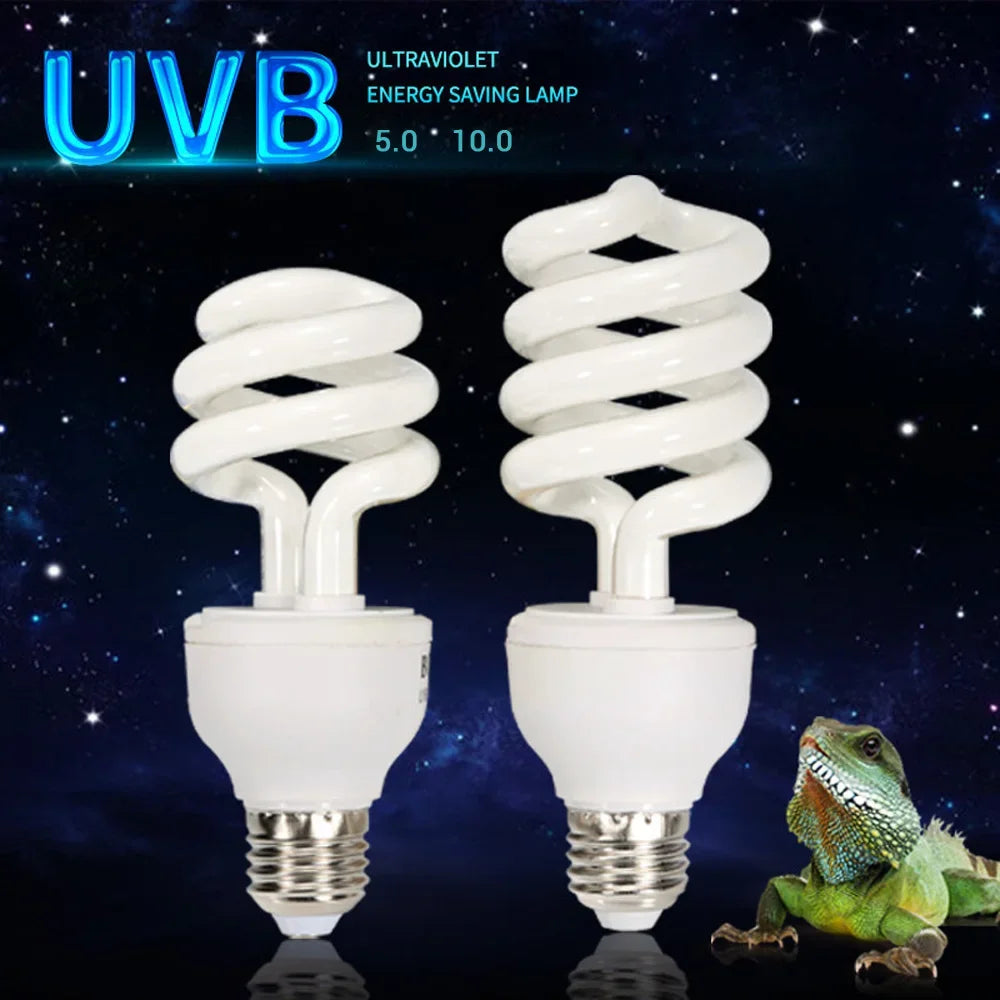 10pcs Reptile UVB 5.0 10.0 Lamp Bulb For Turtle Lizard Snake Lguanas Heat Calcium Lamp Bulb Energy Saving Light Reptile E27
