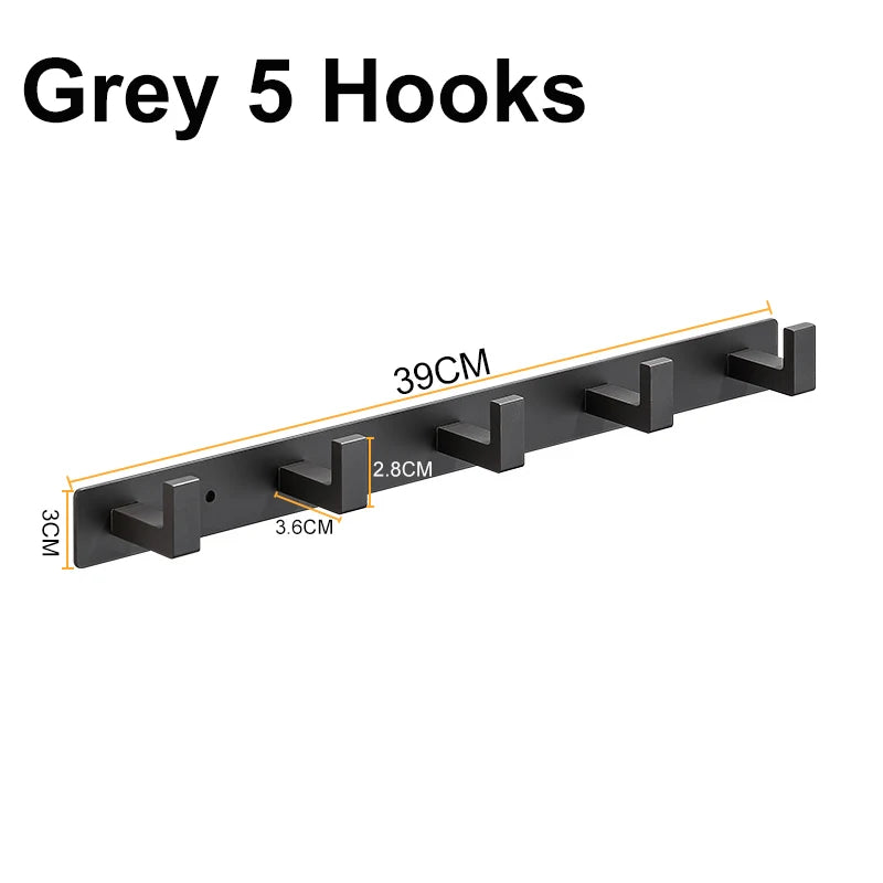 Stainless Steel Coat Rack Wall Mount - Multi-Functional Hanger with Clothes Hooks Bag And Hat Holder for Entryway Bathroom