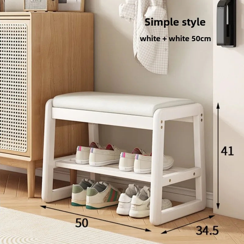 New Chinese style shoe changing stool with seating at the entrance, entrance door, shoe rack, entrance hall, household soft bag,