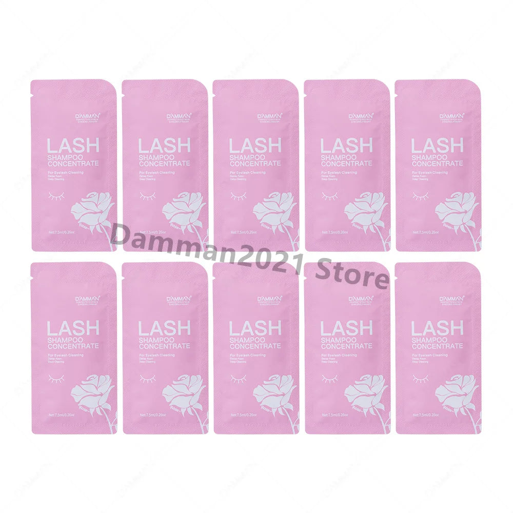 DAMMAN New Upgrades 7.5ml Eyelash Extensions Shampoo Non-irritation Lash Shampoo Concentrate Lashes Cleansing Mousse Makeup Tool