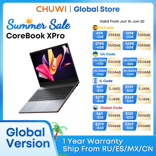 CHUWI 14.1-inch GemiBook XPro Laptop Intel N100 Graphics 600 GPU Screen 8GB RAM 256GB SSD With Cooling Fan Windows 11 Notebook