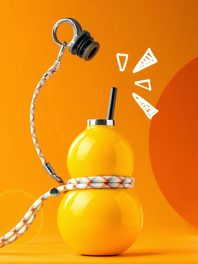 SAMADOYO-6 Hour Insulated Tumbler | Gourd Shape with Straw | Exclusive Design, 520ml