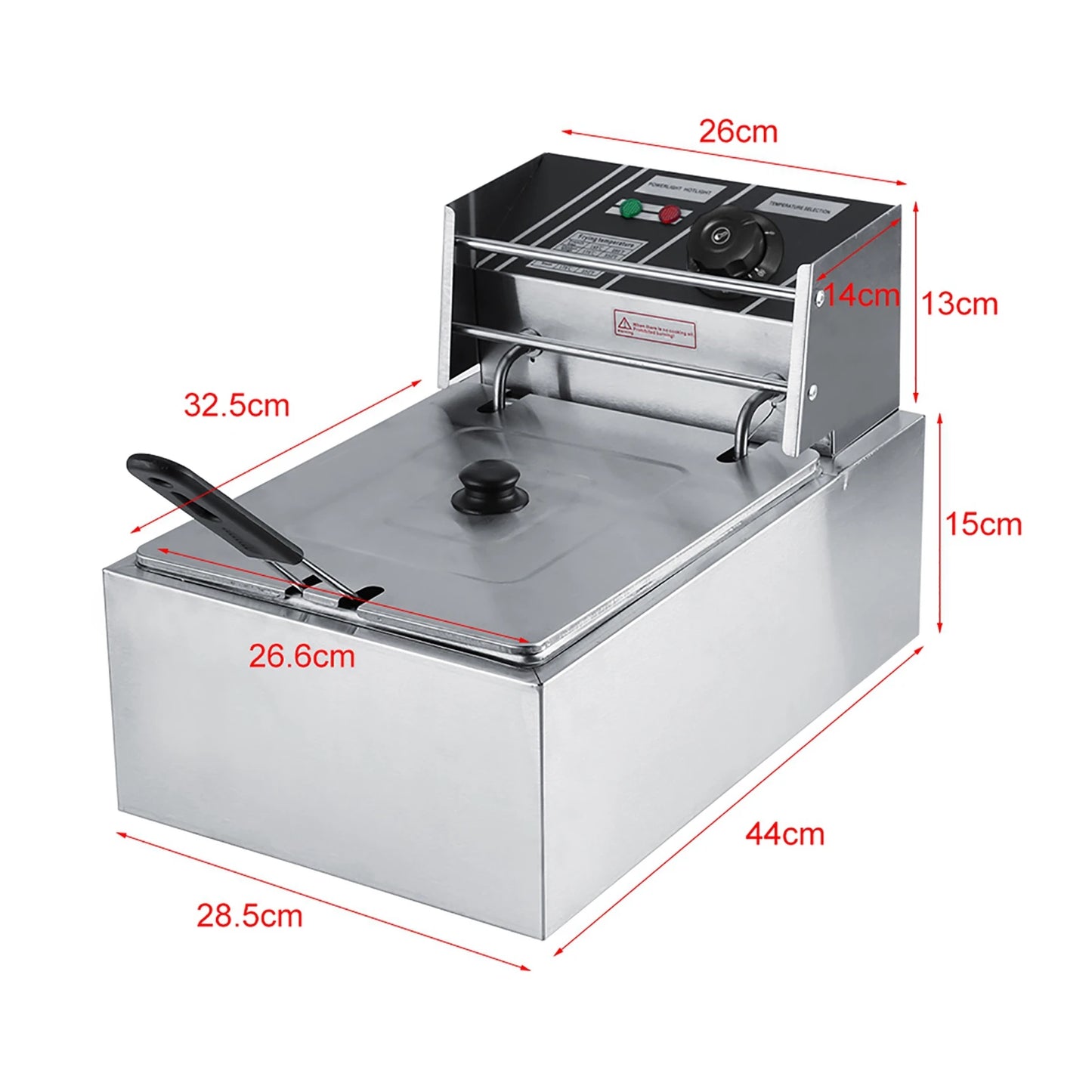 6L Stainless Steel Electric  Fryer with Basket for Commercial &amp Home Use Electric Fryer  Fryer Stainless Steel Fryer