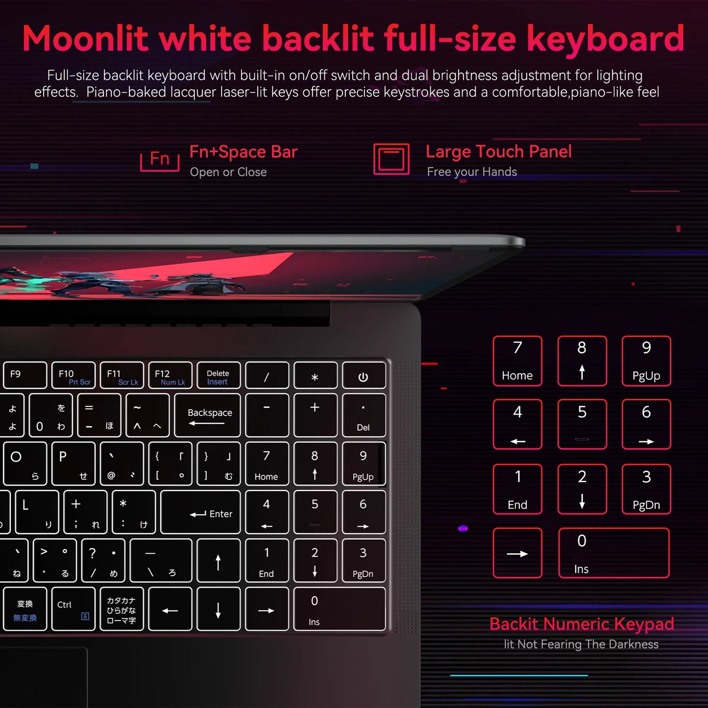 ACEMAGIC Gaming Laptop AMD Ryzen 7 5700U Radeon RX Vega 8 Graphics 15.6“FHD Display 16GB RAM 512GB NVMe SSD Laptop Computer