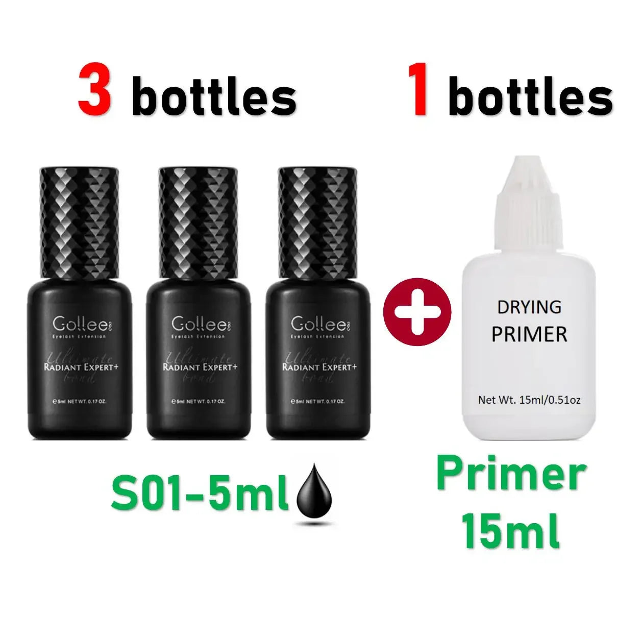 Gollee 0.5s Eyelash Extension Glue Fast Drying Professional Eyelash Adhesive Waterproof Lashes Supplies For Salon Eyelash Glue