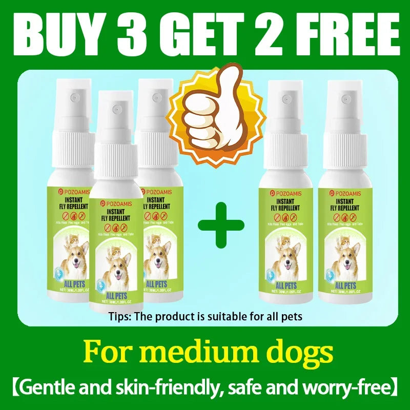 Spray anti-puces pour animaux de compagnie, dissolvant de poux, contrôle des tiques et des insectes.