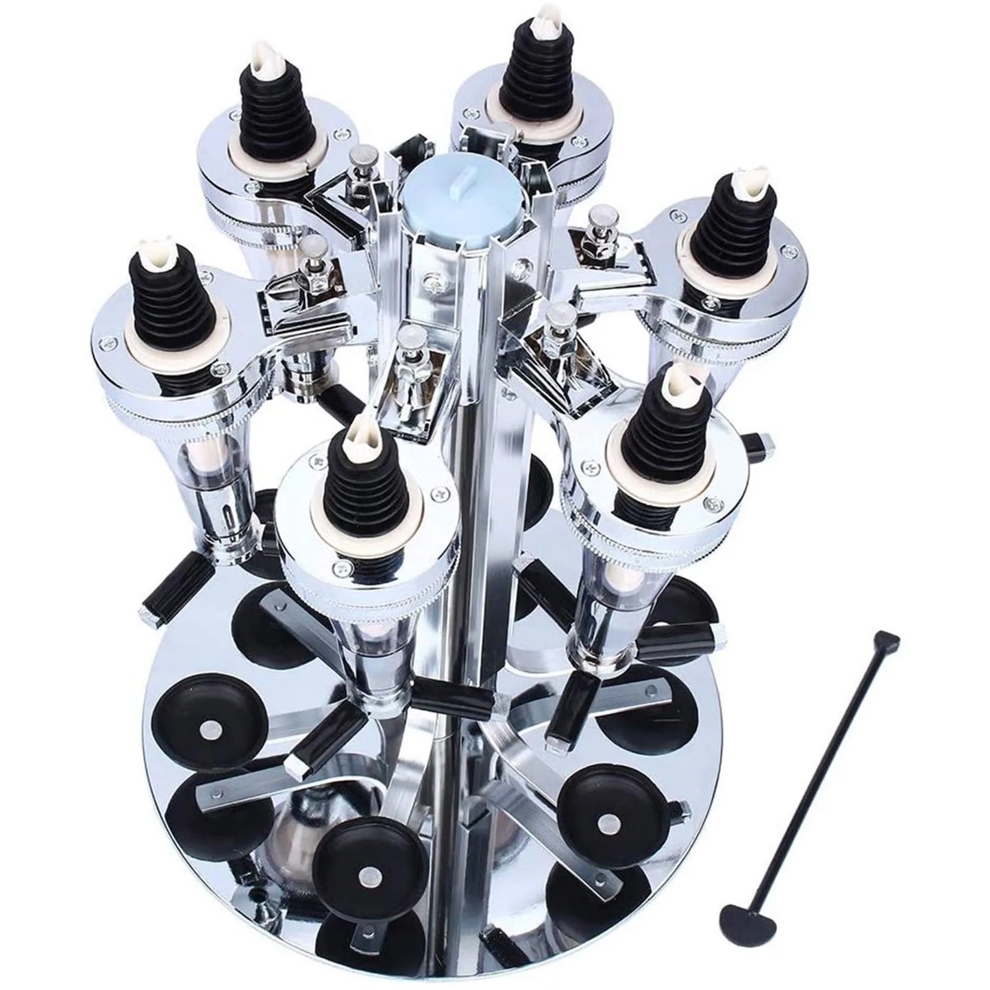 Rotating 6 Bottle Stand Optic Dispenser Drinks Wine Steel Bar Butler Wall Mounted Drink Dispenser Kitchen Supplies