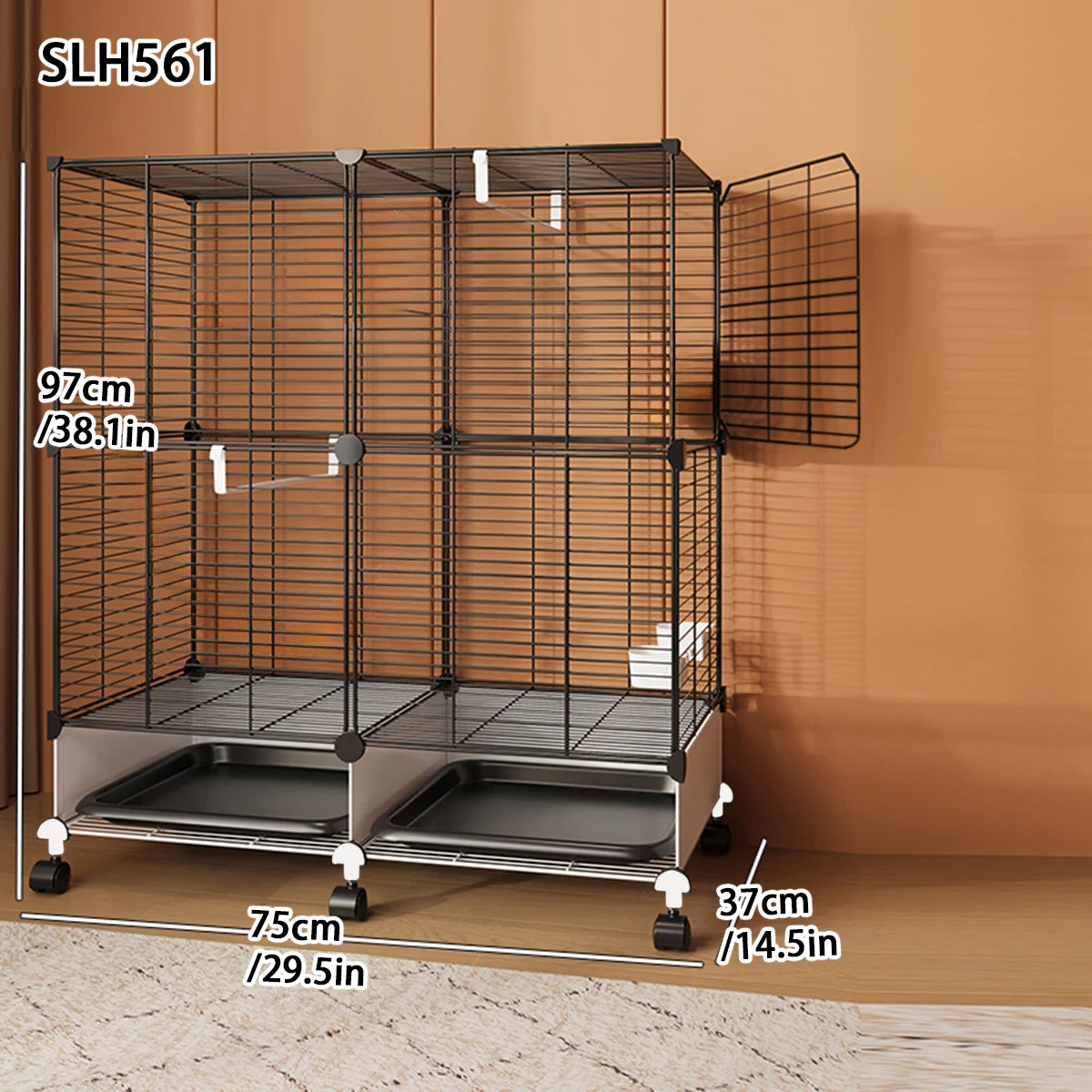 Bird Cage Household Large Tiger Skin Cockatiel Luxury House Splash-Proof New Small Thrush Dadan Myna Black Iron Bird Cage