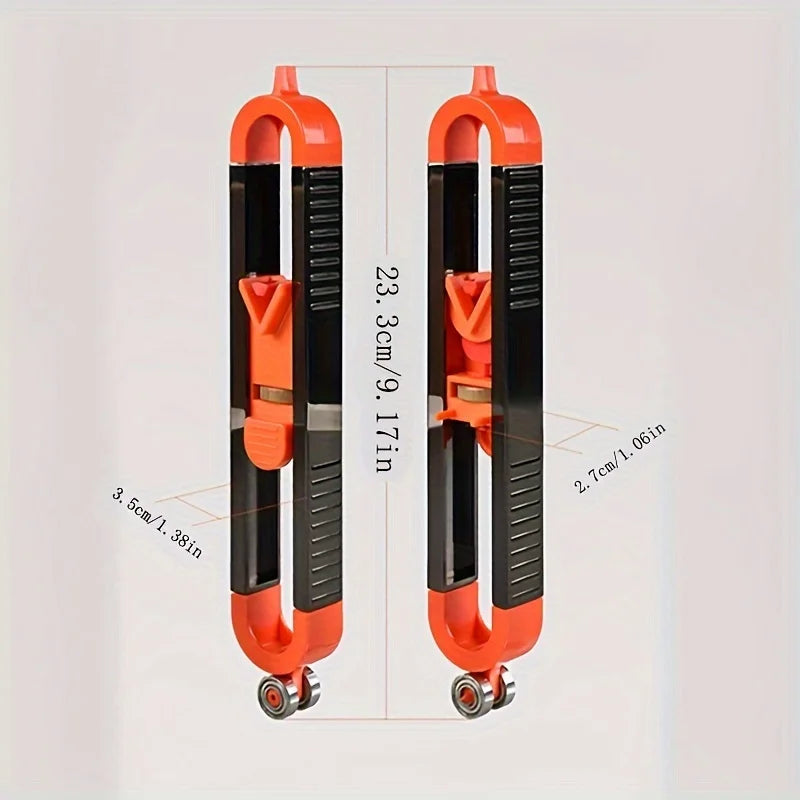 Profile Scribing Ruler with Adjustable Locking Mechanism for Irregular Contour Measurement - Precision Woodworking Gauge Tool