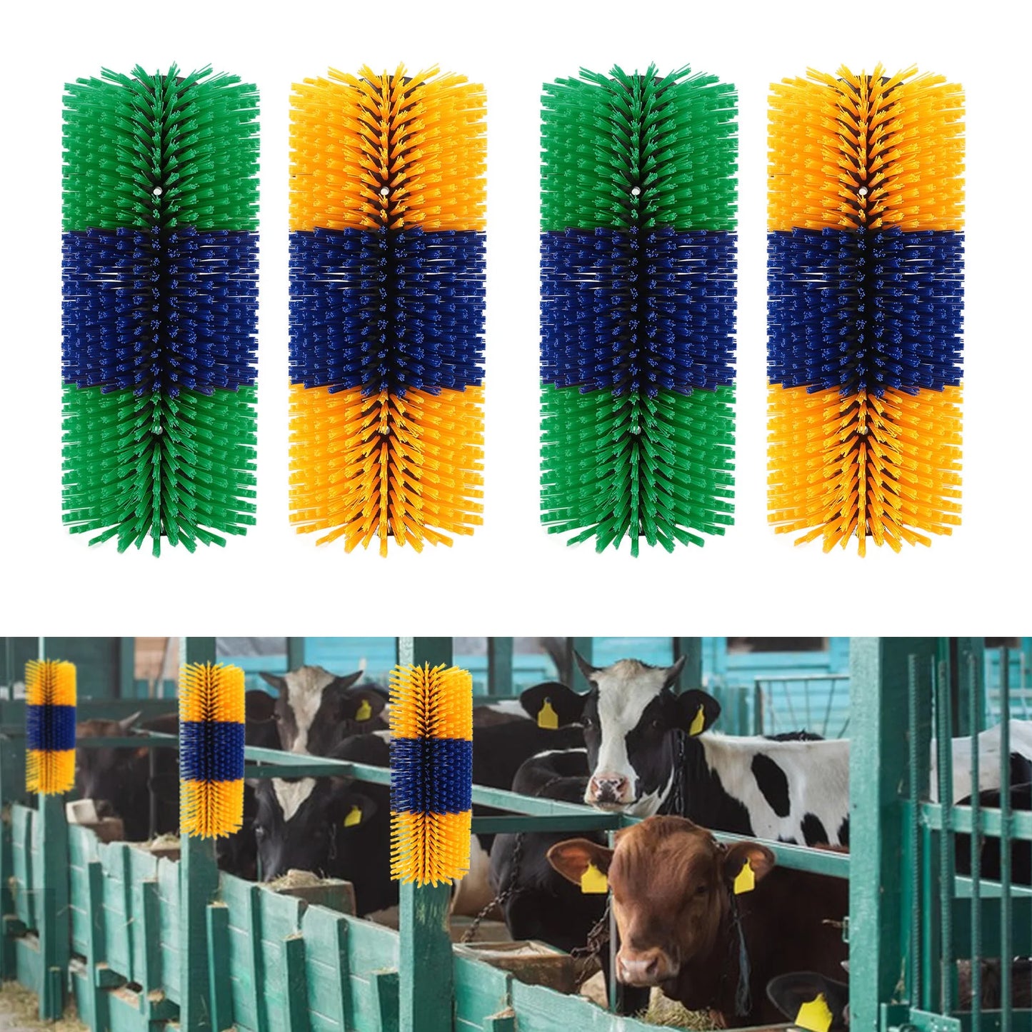 2pcs Livestock Scratch Brush Massage Grooming Brush Cow Brush Cattle Brush Horse Cow Sheep Scratcher Livestock Brush