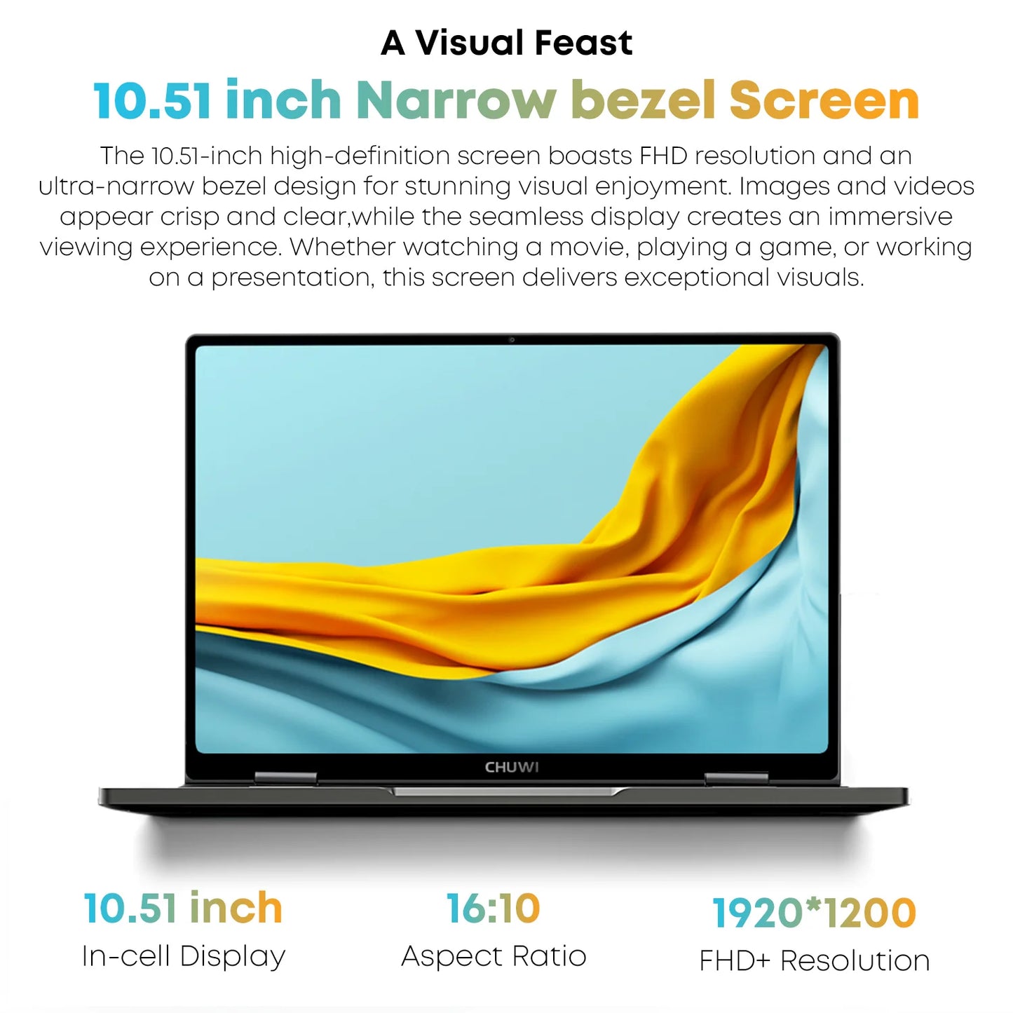 CHUWI MiniBook X Intel N150 10.51 Inch 2-in-1 Tablet Laptop 12GB LPDDR5 512G SSD Windows 11 Laptops Mini Notebook 2K FHD WiFii 6