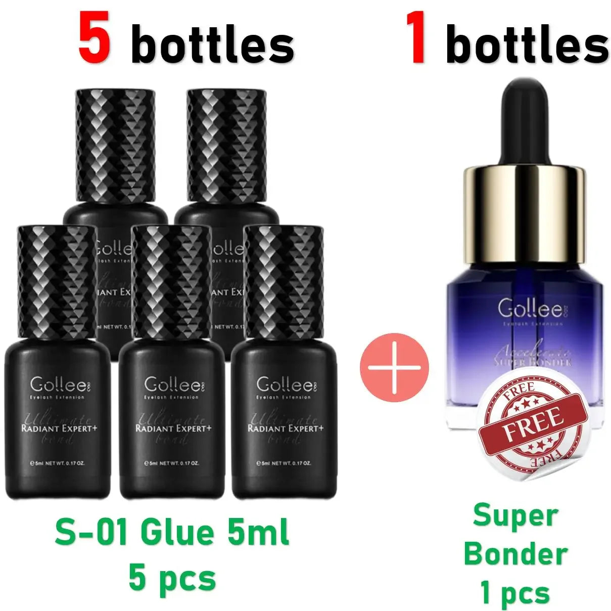 Gollee 0.5s Eyelash Extension Glue Fast Drying Professional Eyelash Adhesive Waterproof Lashes Supplies For Salon Eyelash Glue