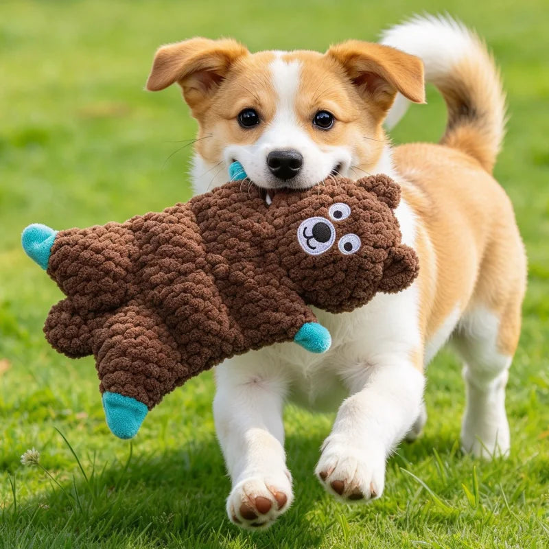 Pet Cute Animal Toy Indestructible Plush Dogs Tooth Chew Play Toy With Squeaker Puppy Supplies Cuddly Toys Resistant Accessories