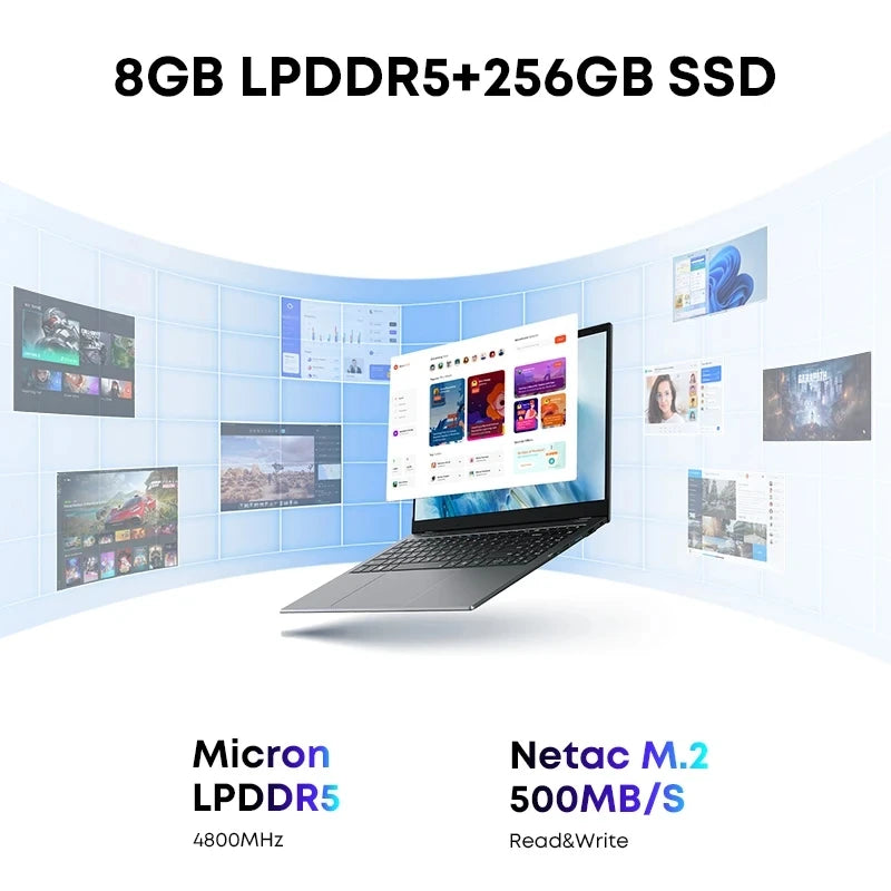 CHUWI GemiBook Plus Laptop 15.6'' FHD 1920 * 1080 16GB LPDDR5 512GB SSD Intel Alder Lake N100  WiFi 6 Windows 11 Laptops