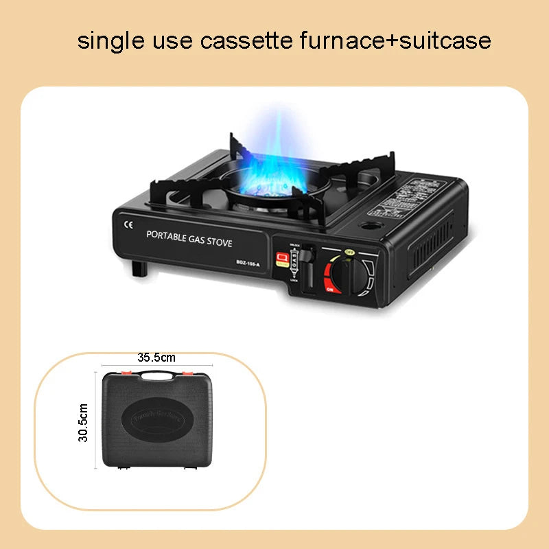 Camping Stove Outdoor Cooking Burner Portable Gas Stove Hiking Trekking Picnic Party Boiler Cassette Stove（No Gas Tank）