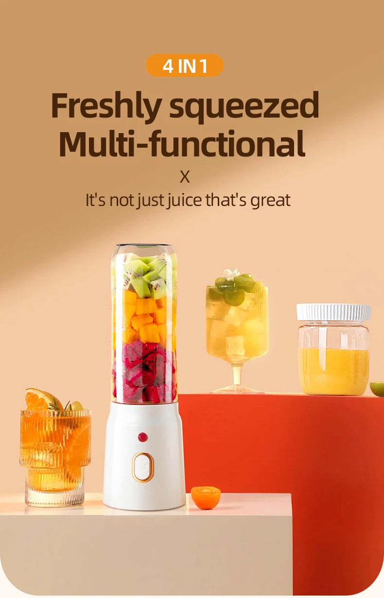 500ML Portable Electric Blender 40W USB Rechargeable Cordless Juicer High Powerful Juicer Cup For Smoothie Milkshake Juice Food