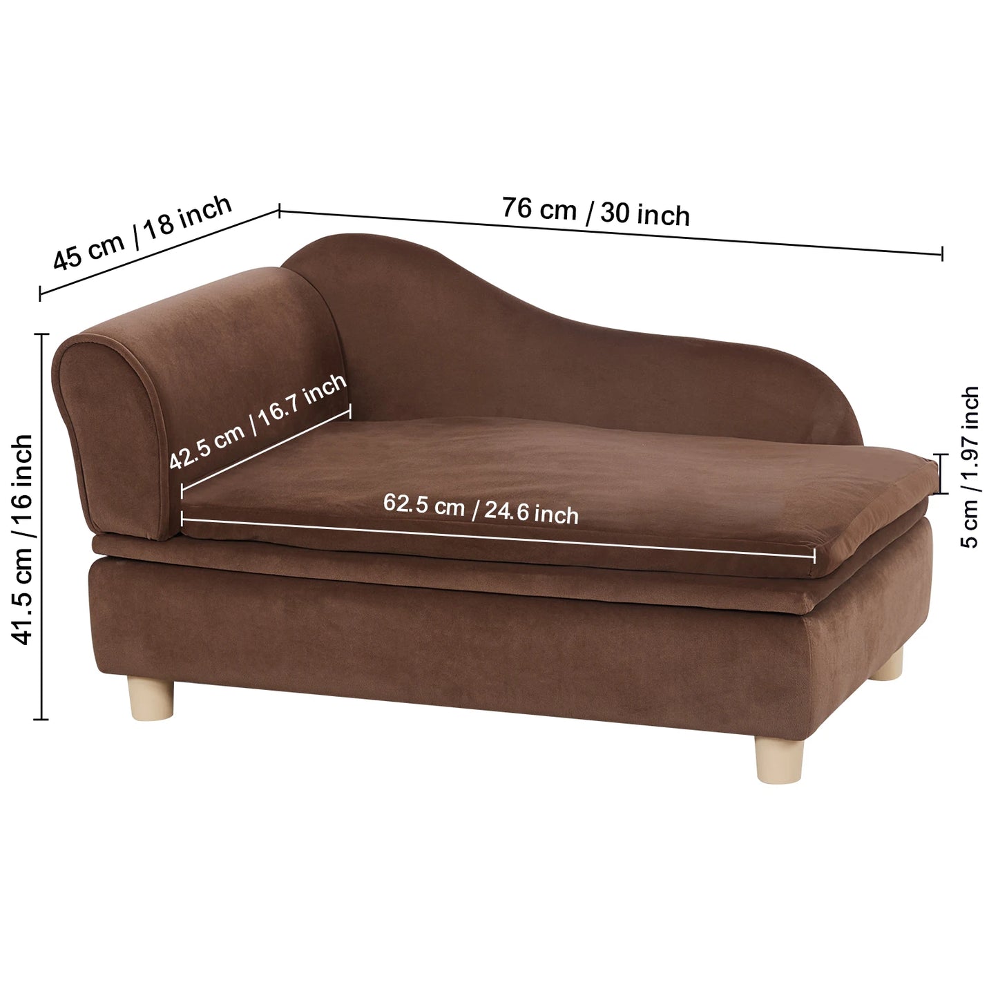 VEVOR Pet Sofa Dog Couch for Medium-Sized Dogs and Cats Soft Velvety Dog Sofa Bed for Living Room Bedroom Pet Store or Clinic