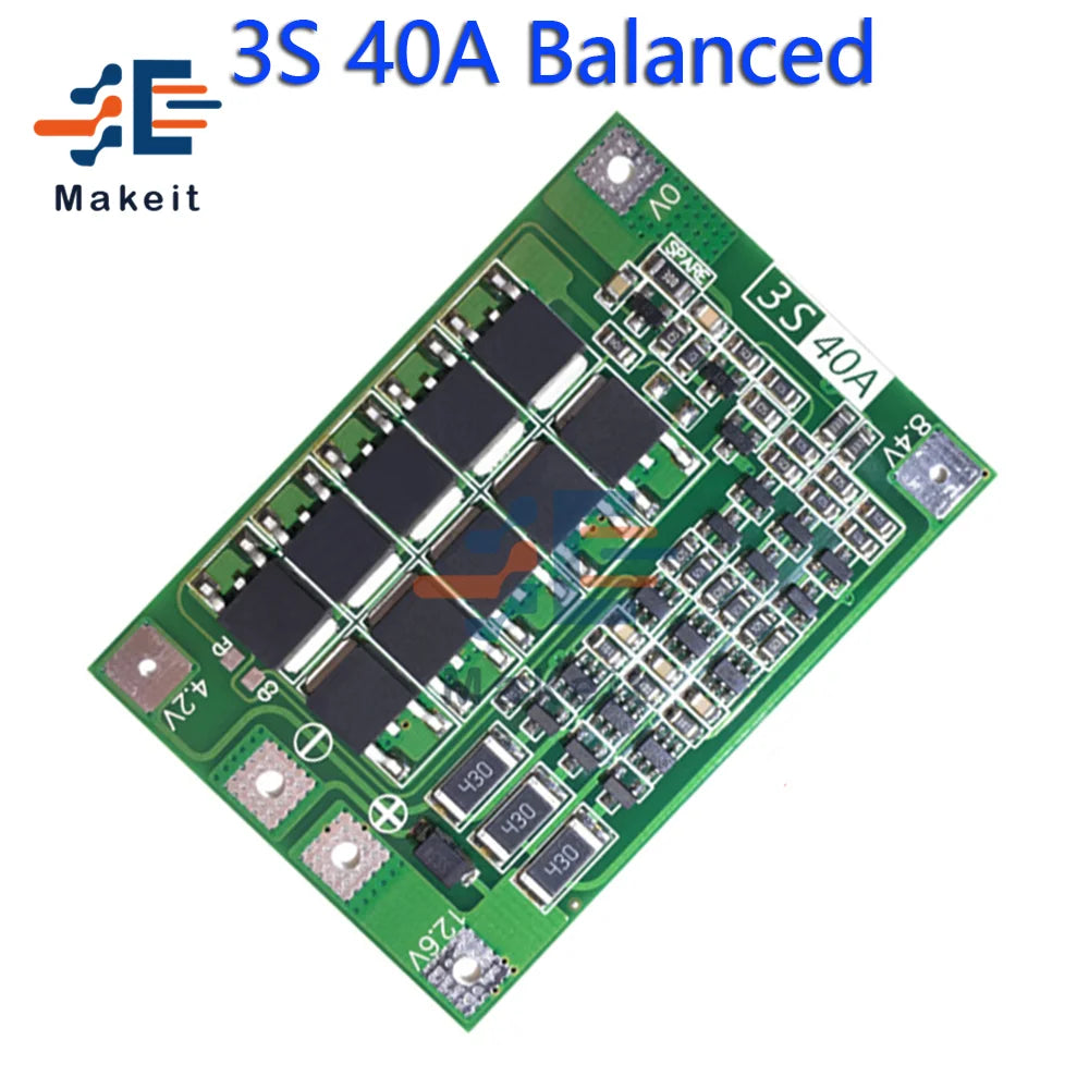 Equalizer 18650 Li-ion Lithium Battery Charger Protection Board Smart BMS 3S/4S 12V/24V 6A/10A/20A/25A/40A/60A With Balancers