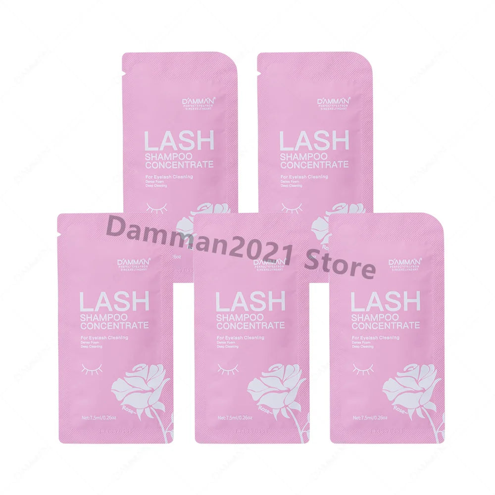 DAMMAN New Upgrades 7.5ml Eyelash Extensions Shampoo Non-irritation Lash Shampoo Concentrate Lashes Cleansing Mousse Makeup Tool
