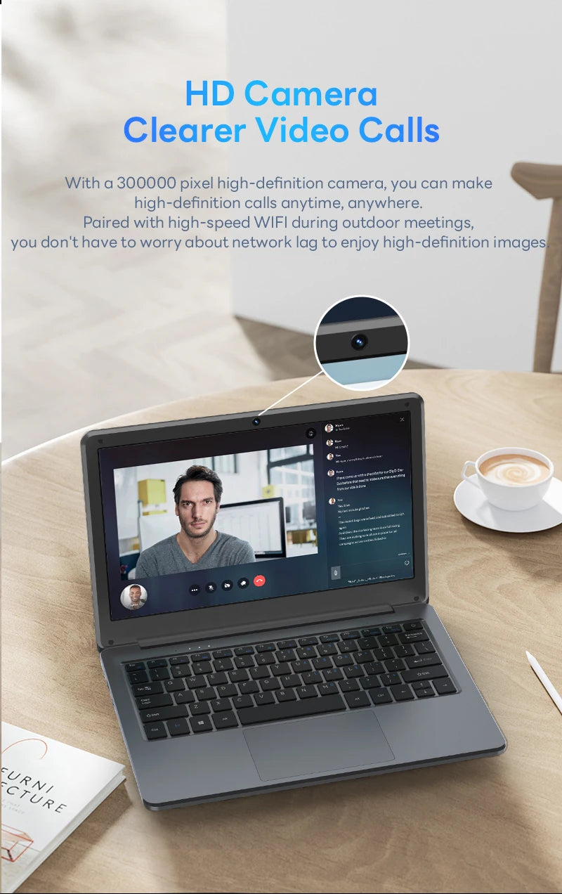 BYONE Cheap Laptops 11.6 Inch Intel N3350 6GB RAM 64G Expandable 128G SSD Wifi Office Study Portable Ultraslim Notebook Computer