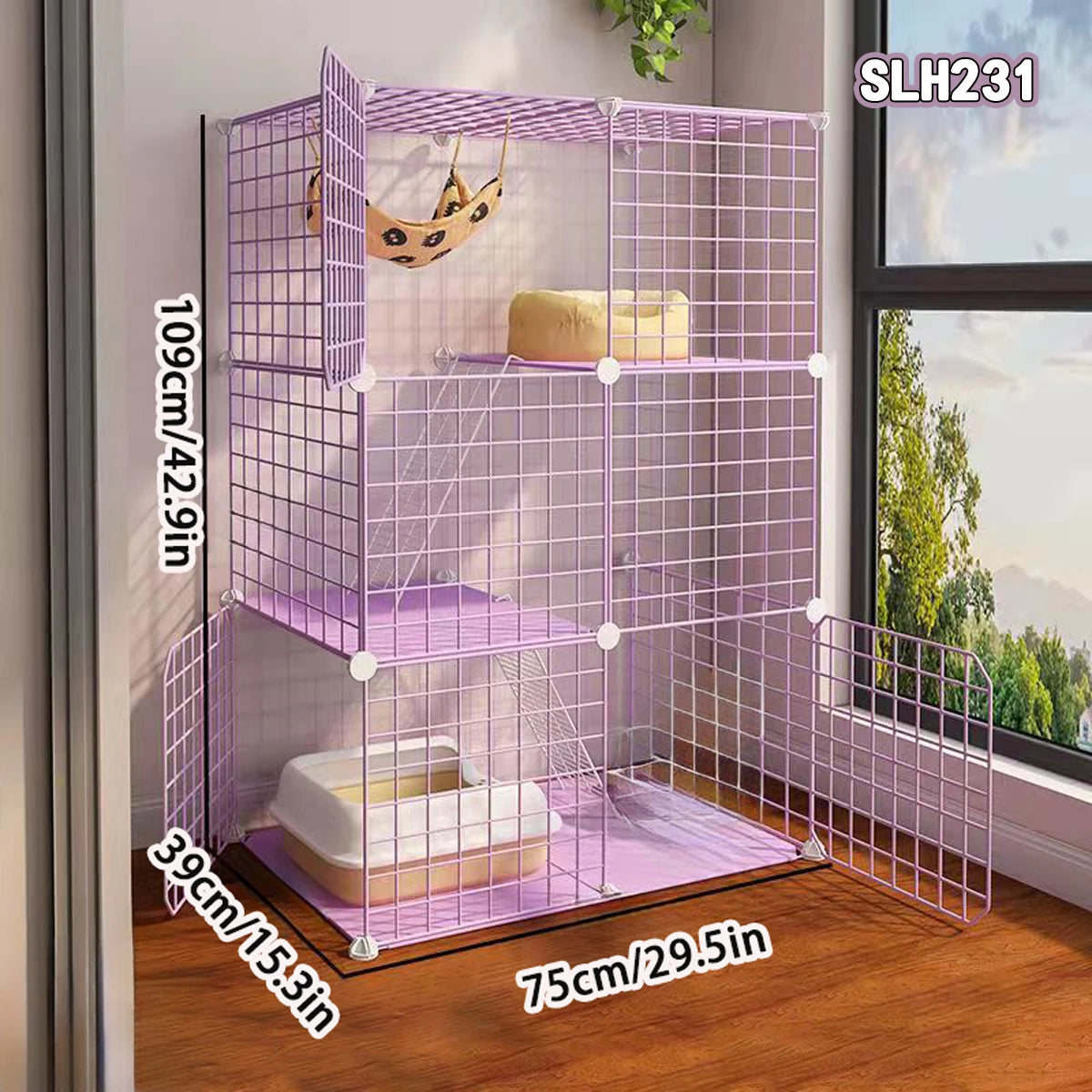 Cat cage Home Villa Cattery indoor large free space Cat House Small double deck cat house cat cat nest