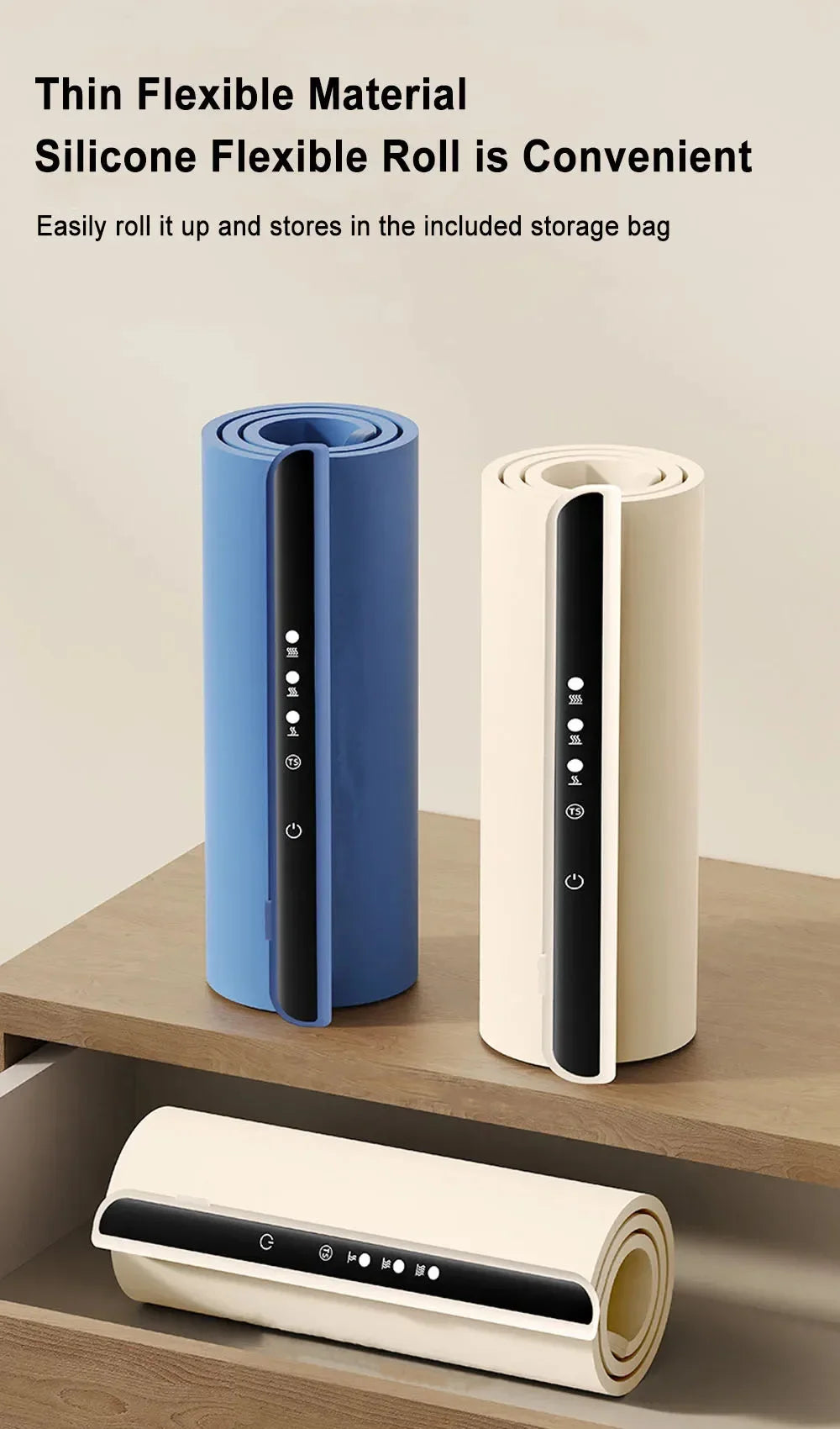 Electric Warming Tray Food Warmer Mat Foldable Coffee Warming Pad for Food Portable Electric Warming Tray Silicone Warmer Plate