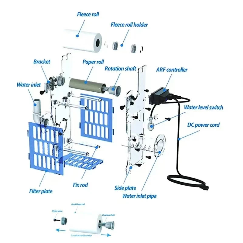 Bubble Magus ARF G2 Automatic Roller Filter Aquarium Fish Tank Auto Fleece Sump Filtration System ARF-S-G2 ARF-M-G2